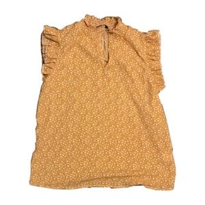 Mustard orange flowery shirt